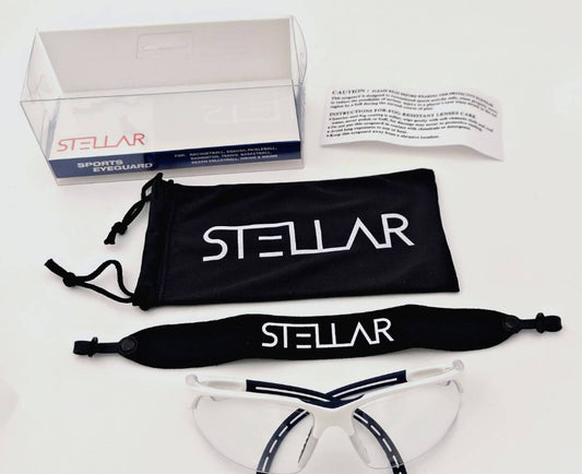 Stellar eyewear - White and Blue with pouch & strap